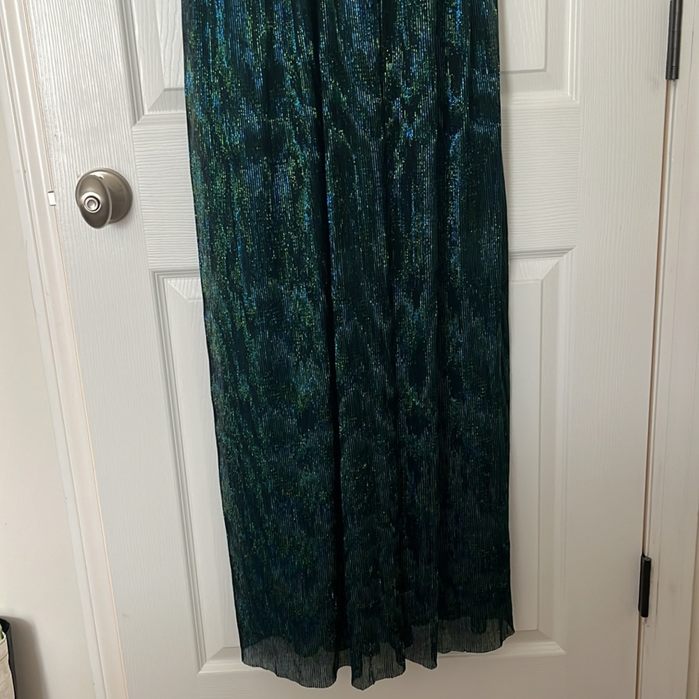 Lulus green and blue metallic maxi - Picture 4 of 7